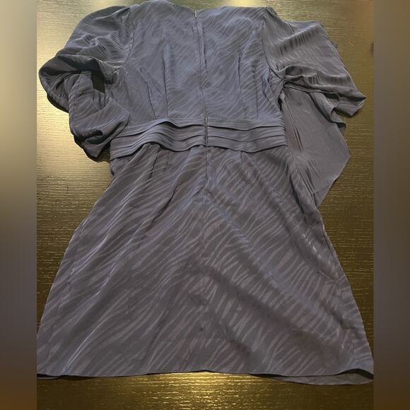 RONNY Kobo Shanaya Dress Mini Blue Zebra Pattern Cocktail Long Sleeves Large - Picture 7 of 7